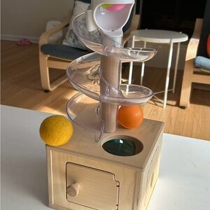 Wooden Cat Toy with Spiral Track